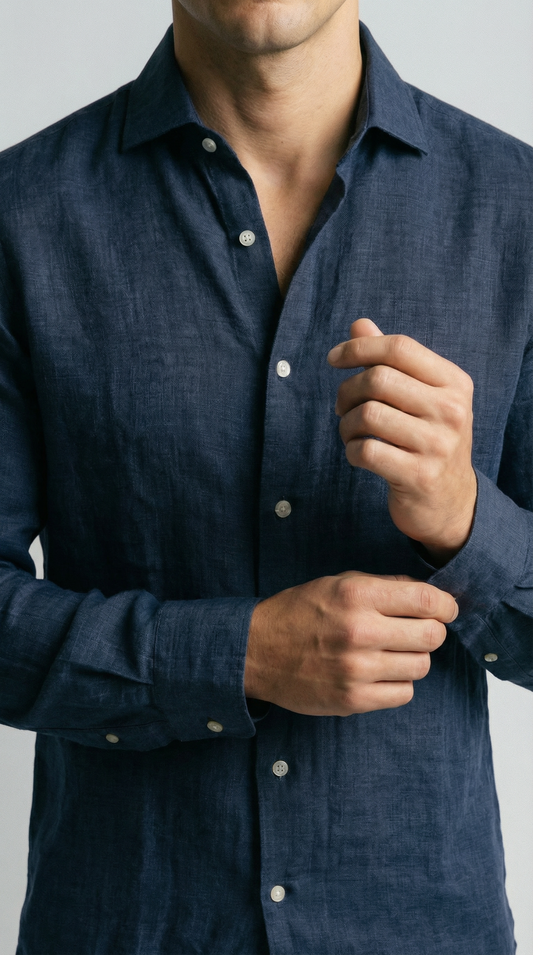 Deep sea blue - 100% linen