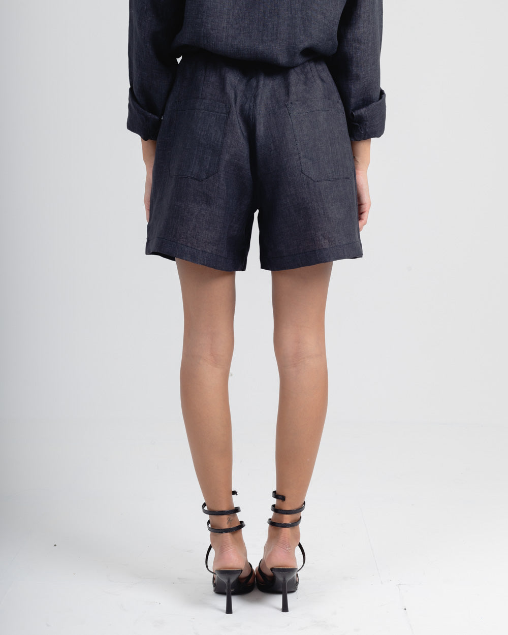 Shadow Black - 100% Linen Shorts