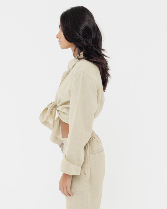 Sand Beige - 100% Linen Matching Set