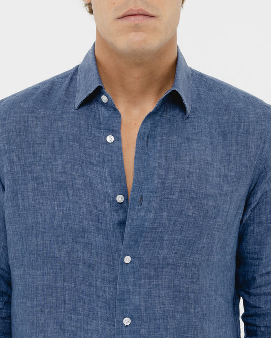 Capri Blue - 100% Linen Shirt
