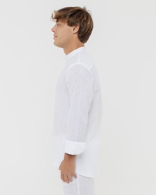 White Mandarin - 100% Linen