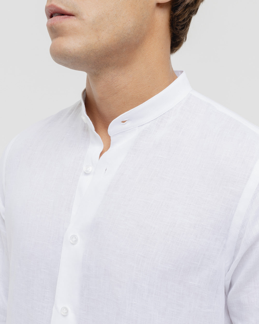 White Mandarin - 100% Linen