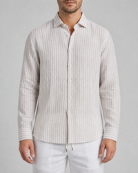 Sand Stripe - 100% linen