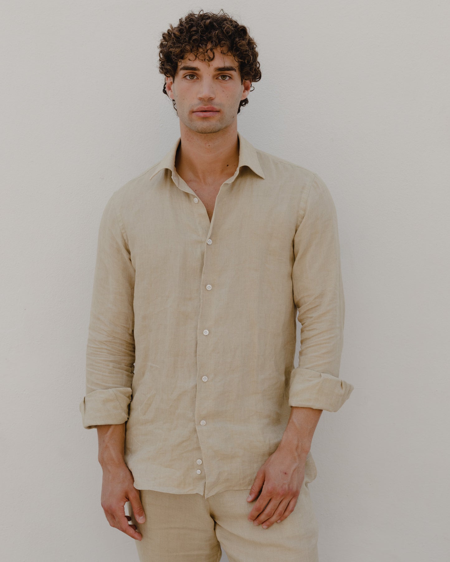 Sand Beige - 100% Linen Shirt