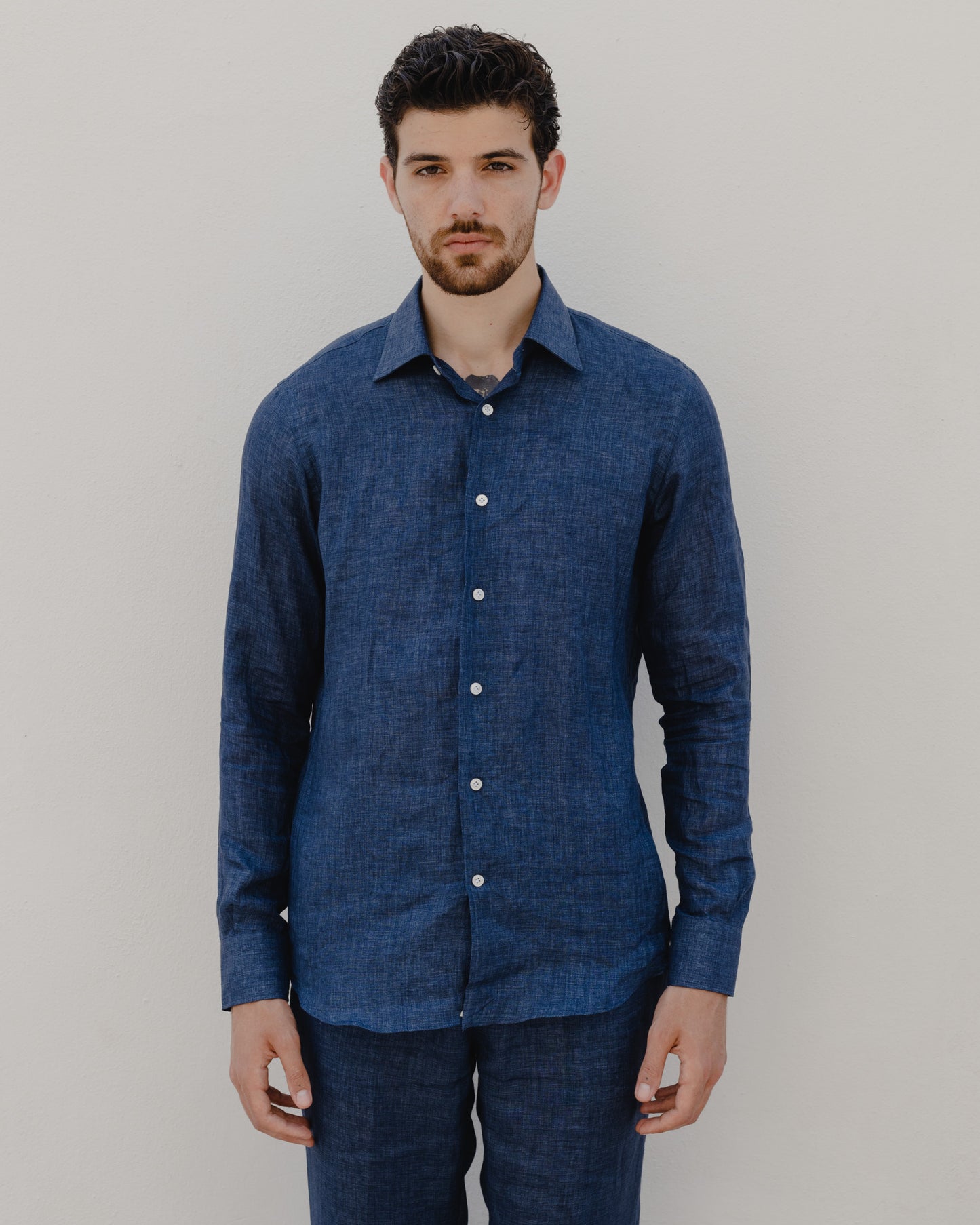 Capri Blue - 100% Linen Shirt