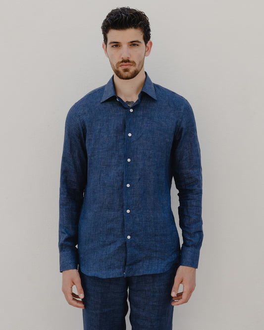 Capri Blue - 100% Linen Shirt