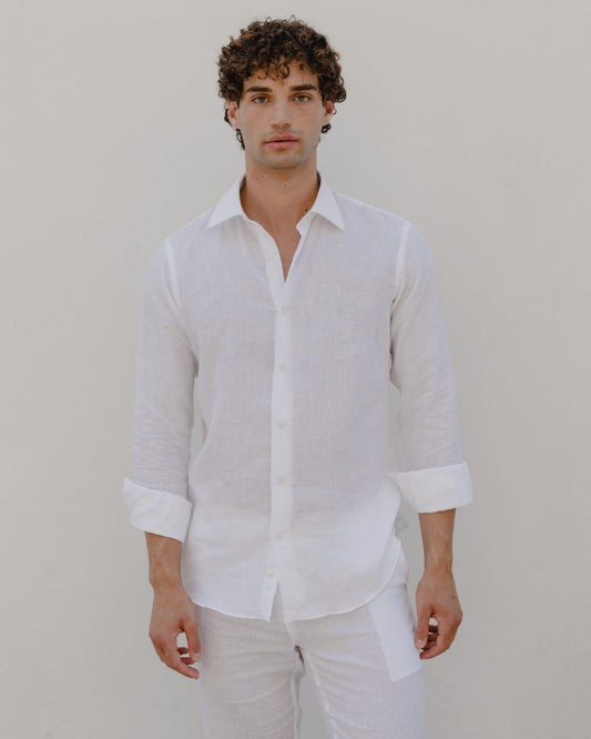Pure White - 100% Linen Shirt