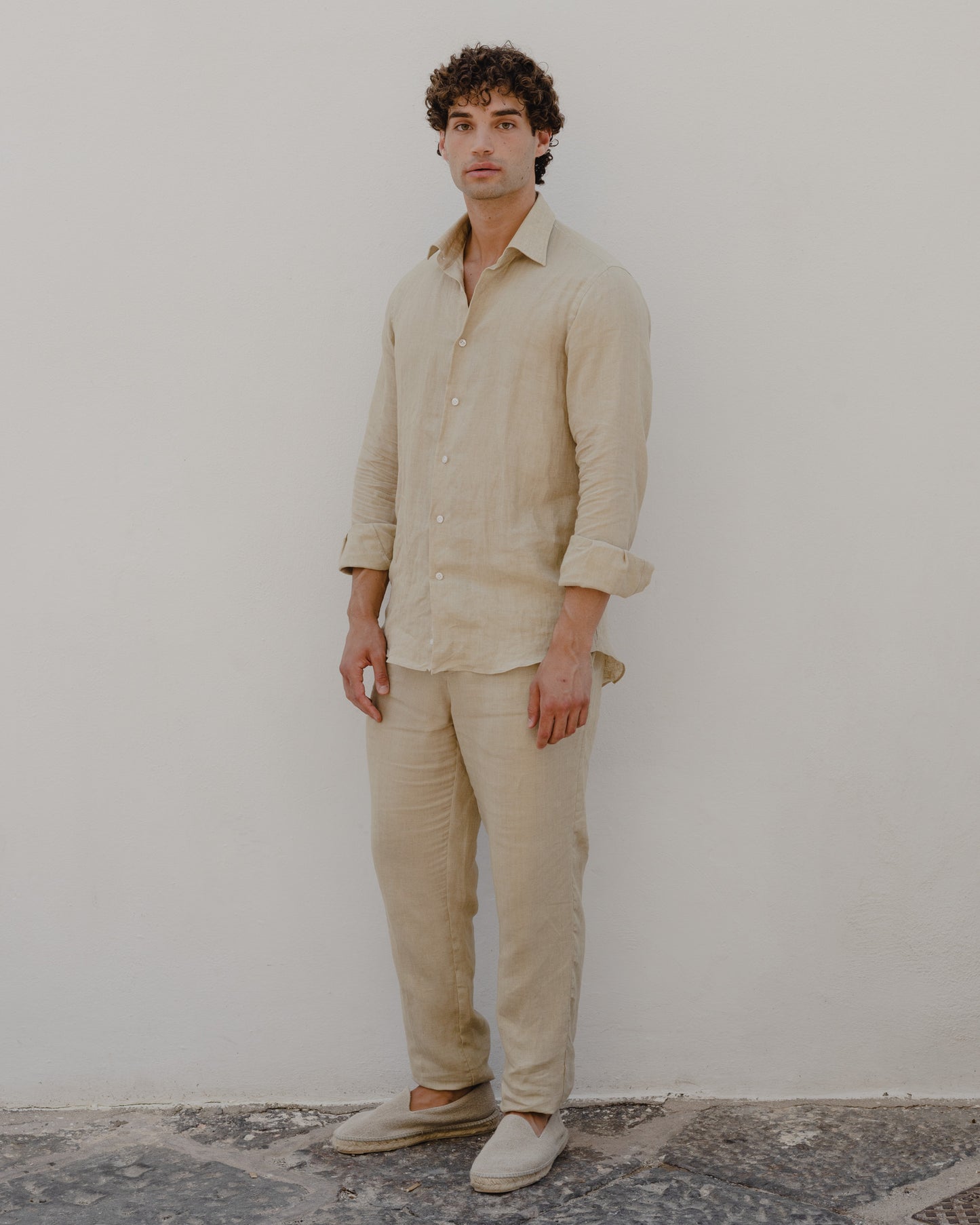 Sand Beige - 100% Linen Shirt