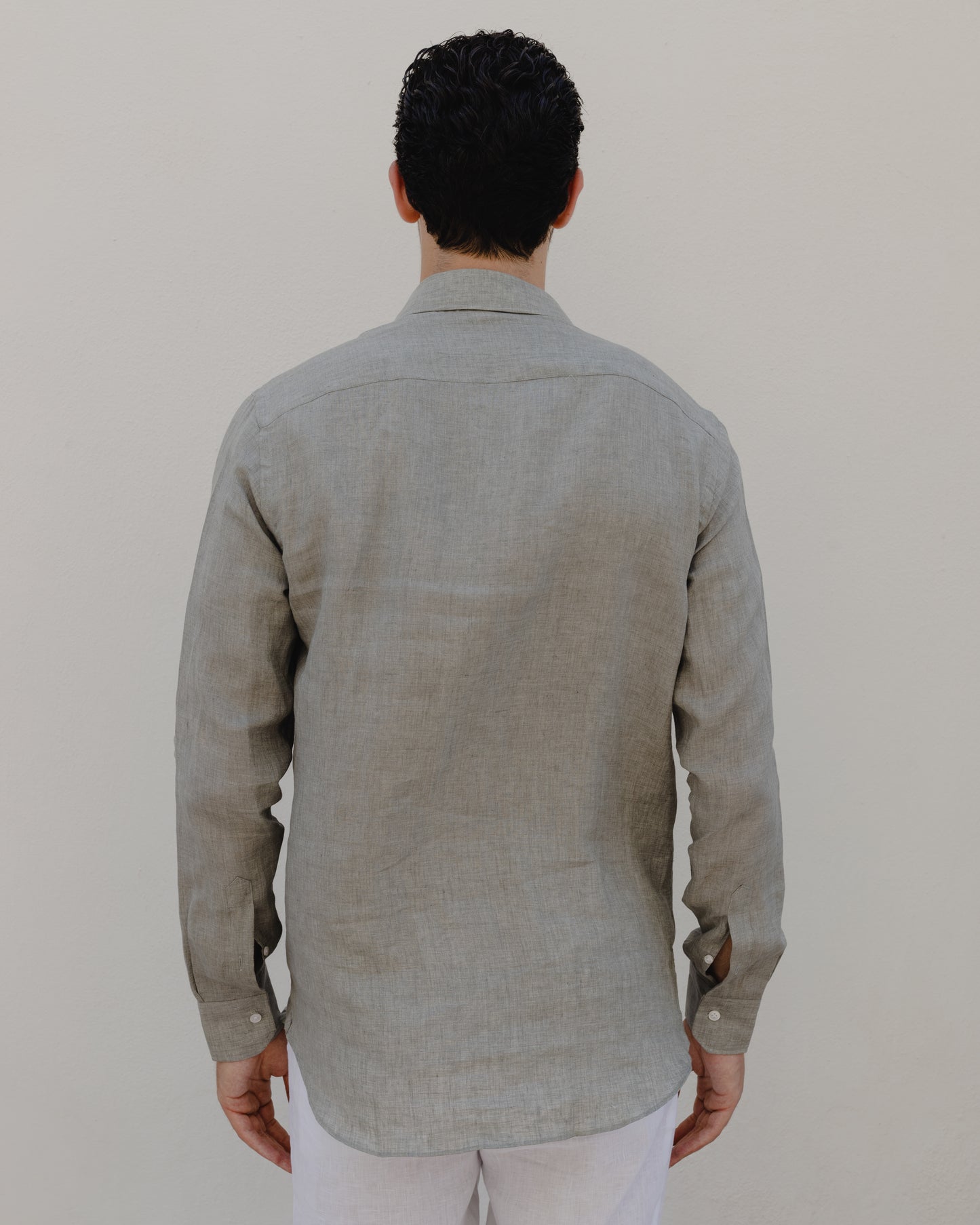 Stone Grey - 100% Linen Shirt