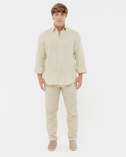 Sand Beige - 100% Linen Matching Set