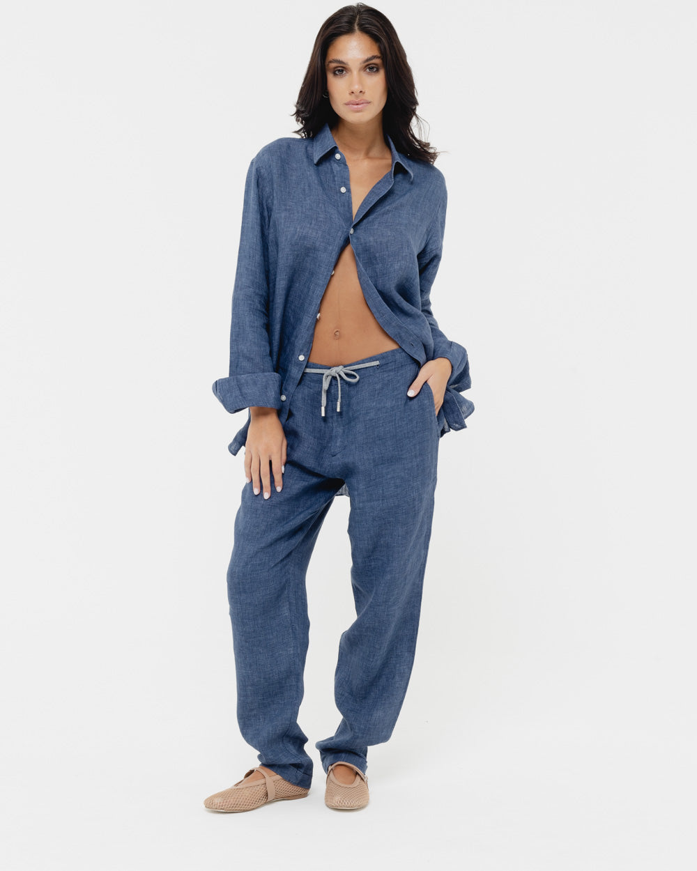 Capri Blue - 100% Linen