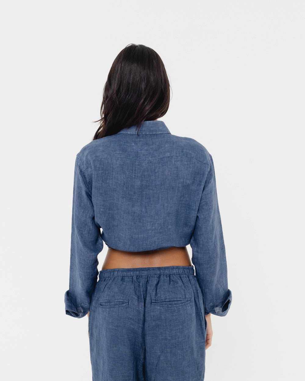 Capri Blue - 100% Linen Drawstring