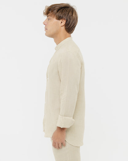 Sand Mandarin - 100% Linen Shirt