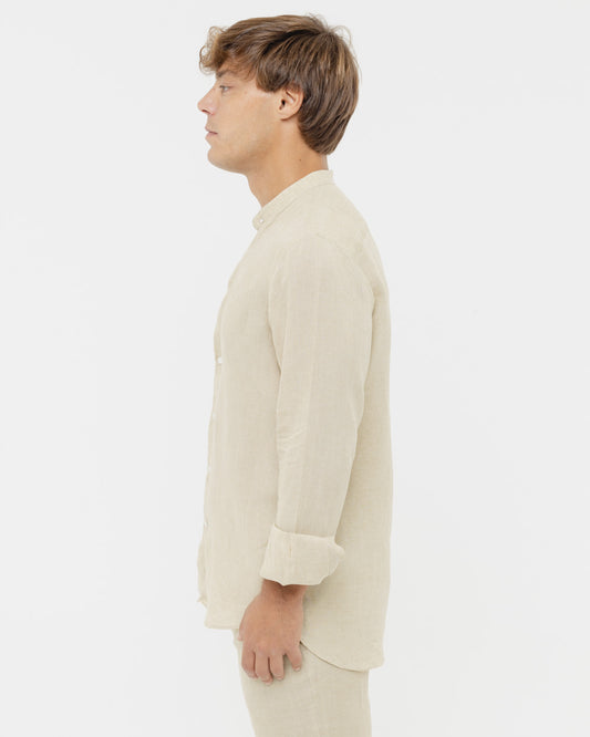 Sand Mandarin - 100% Linen Shirt