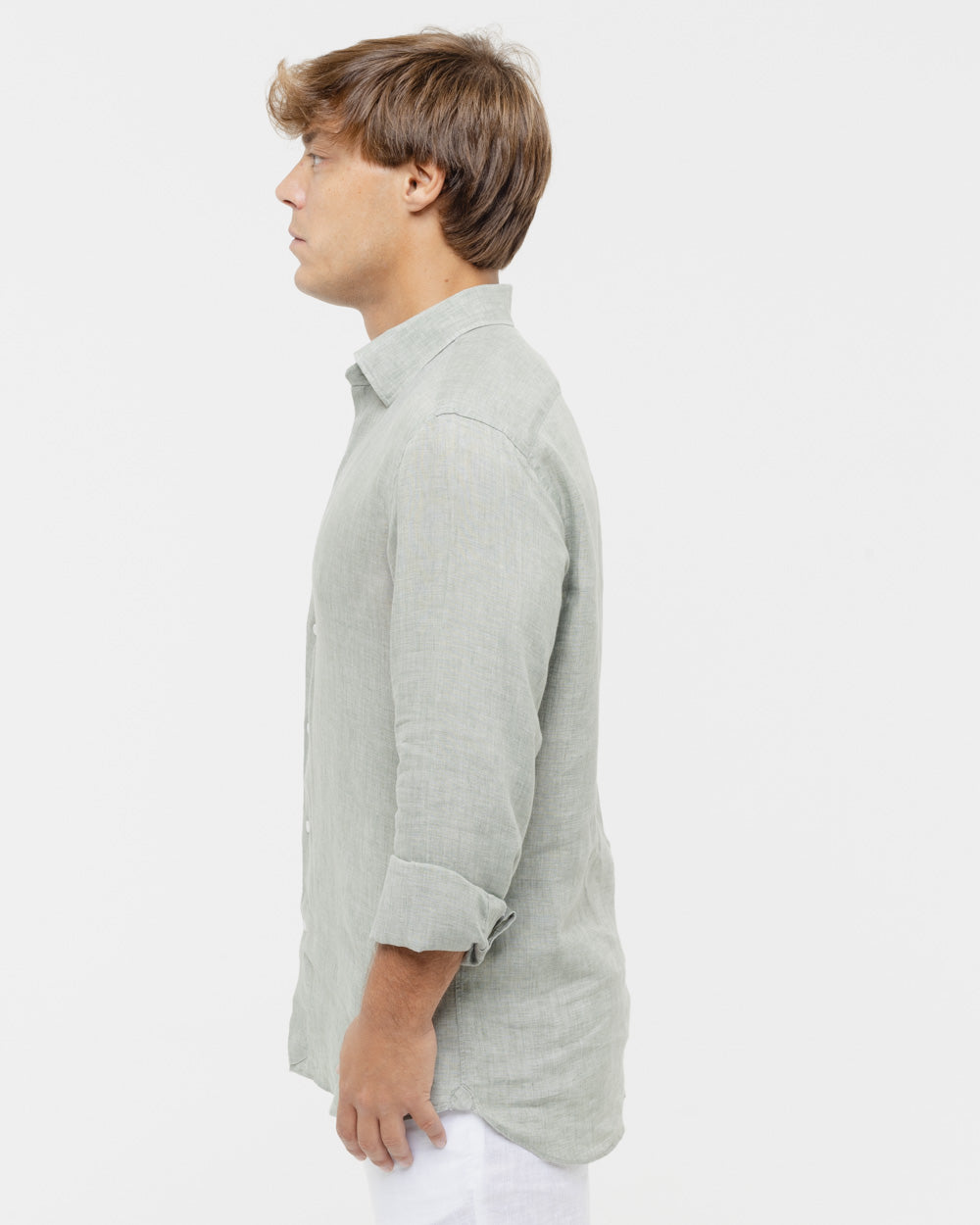 Stone Grey - 100% Linen Shirt