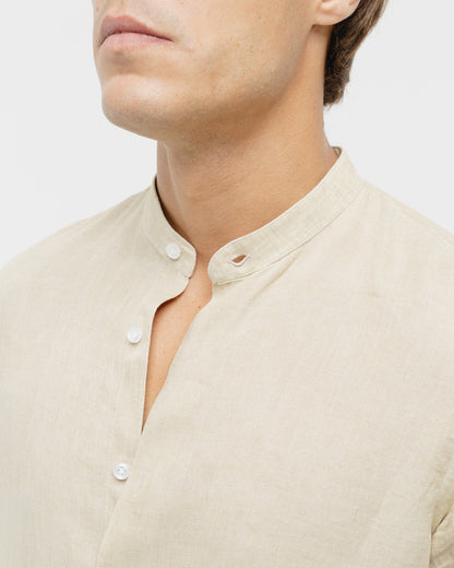 Sand Mandarin - 100% Linen Shirt