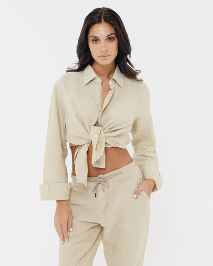 Sand Beige - 100% Linen Shirt