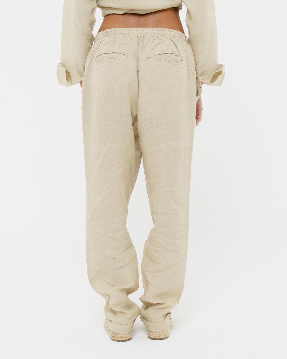 Sand Beige - 100% Linen Drawstring