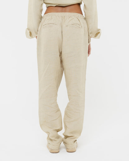 Sand Beige - 100% Linen Drawstring