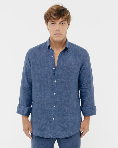 Capri Blue - 100% Linen Shirt