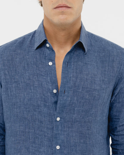 Capri Blue - 100% Linen Shirt