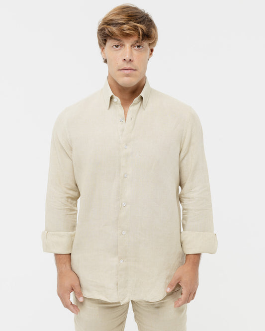 Sand Beige - 100% Linen Shirt
