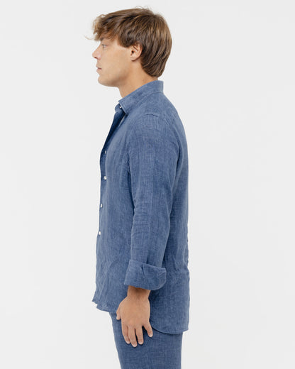 Capri Blue - 100% Linen Shirt