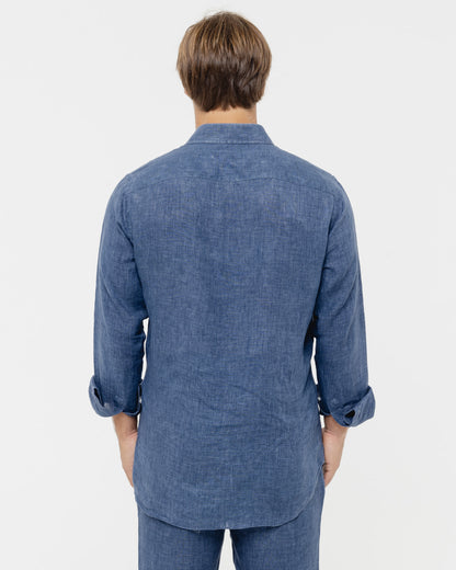 Capri Blue - 100% Linen Shirt