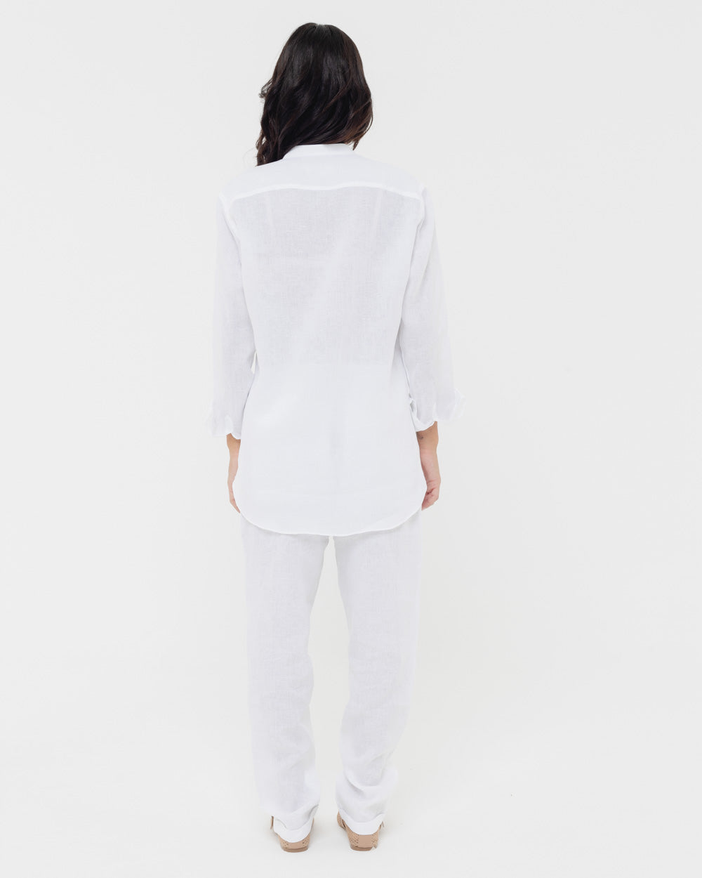 White Mandarin - 100% Linen