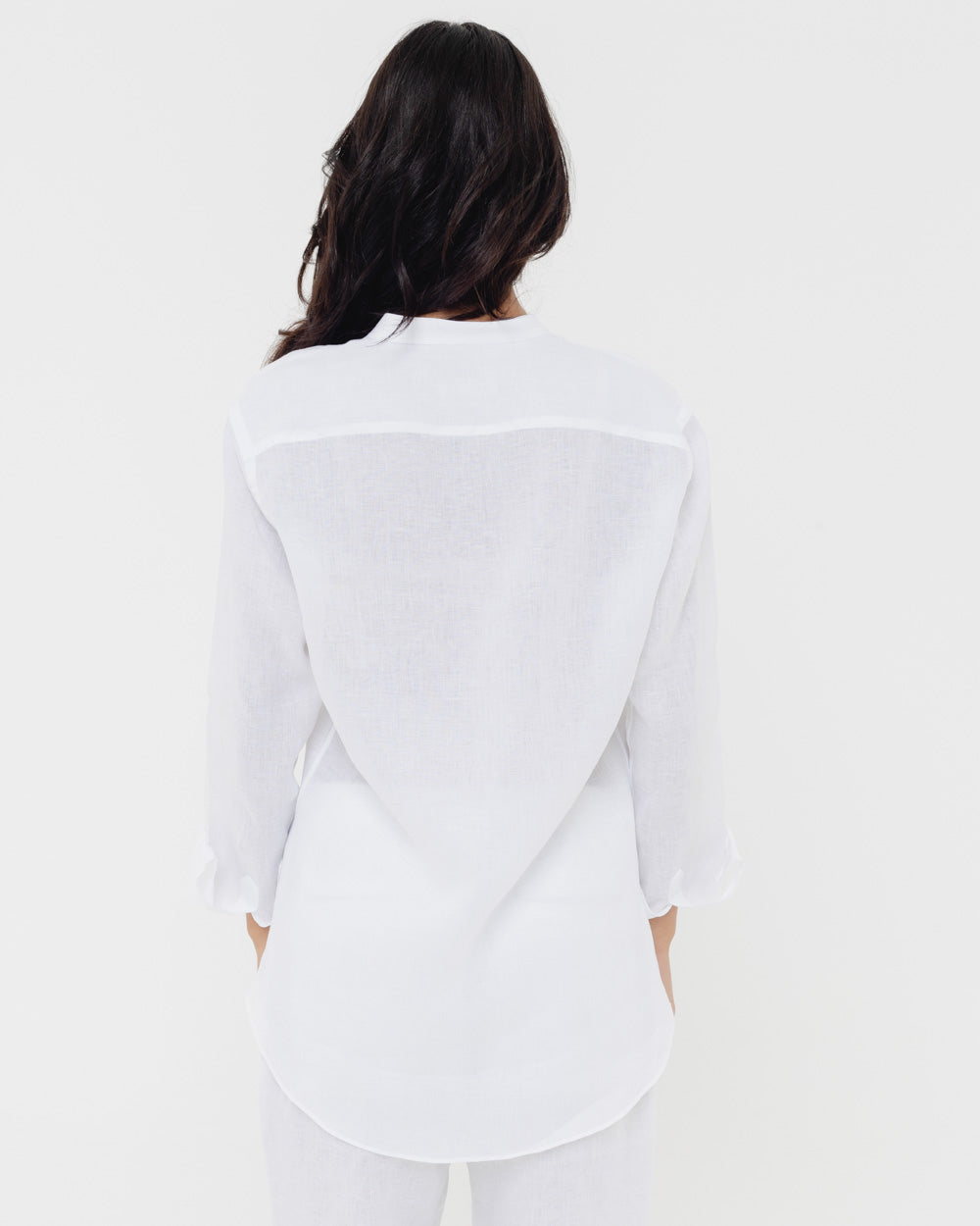 White Mandarin - 100% Linen