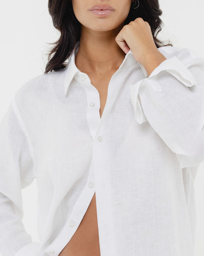 Pure White - 100% Linen Shirt