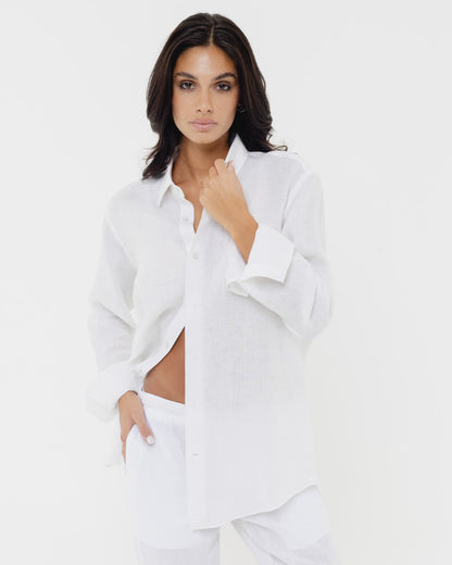 Pure White - 100% Linen Shirt