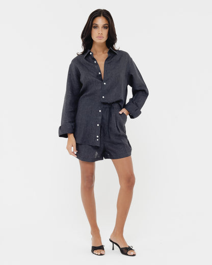 Shadow Black - 100% Linen Shirt