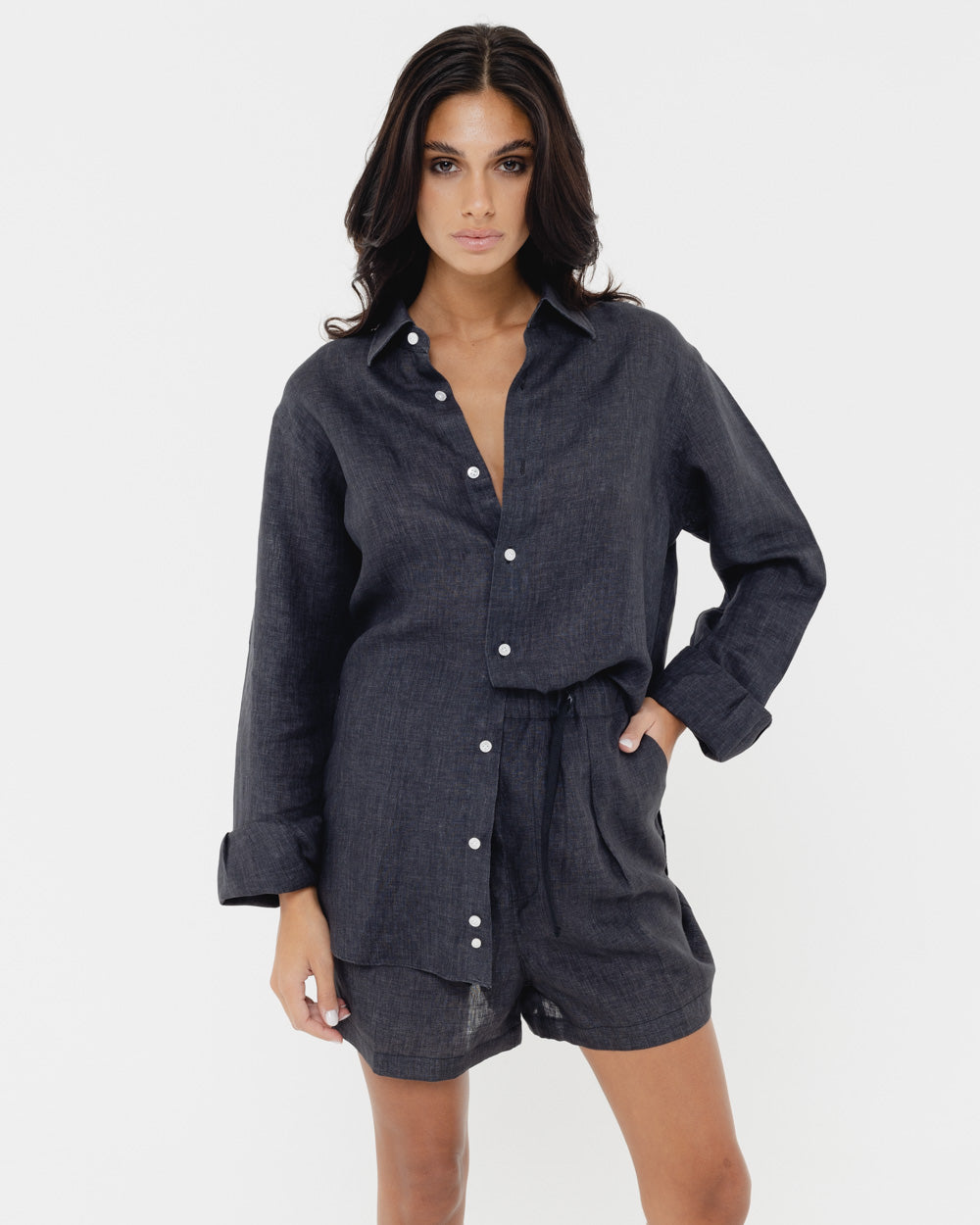 Shadow Black - 100% Linen Shirt