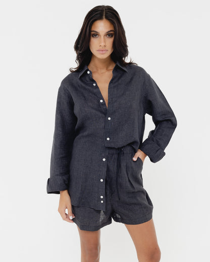 Shadow Black - 100% Linen Shirt