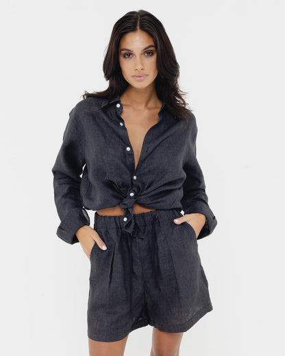 Shadow Black - 100% Linen Shirt