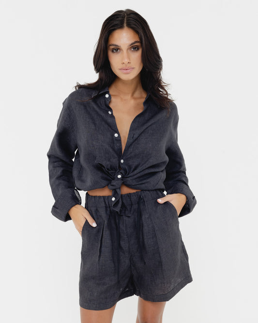 Shadow Black - 100% Linen Shirt