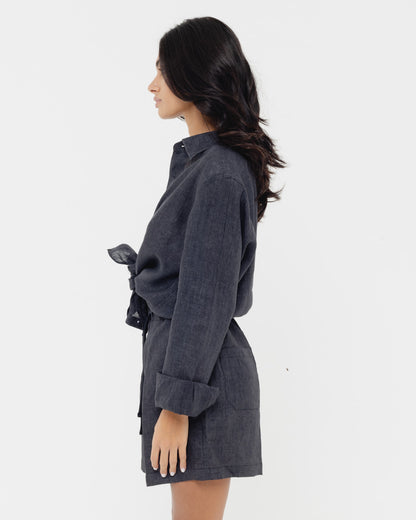 Shadow Black - 100% Linen Shirt