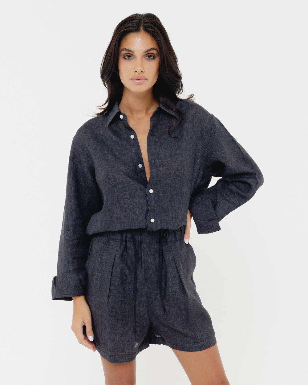 Shadow Black - 100% Linen Shirt