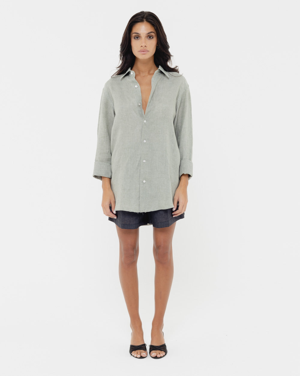 Stone Grey - 100% Linen Shirt
