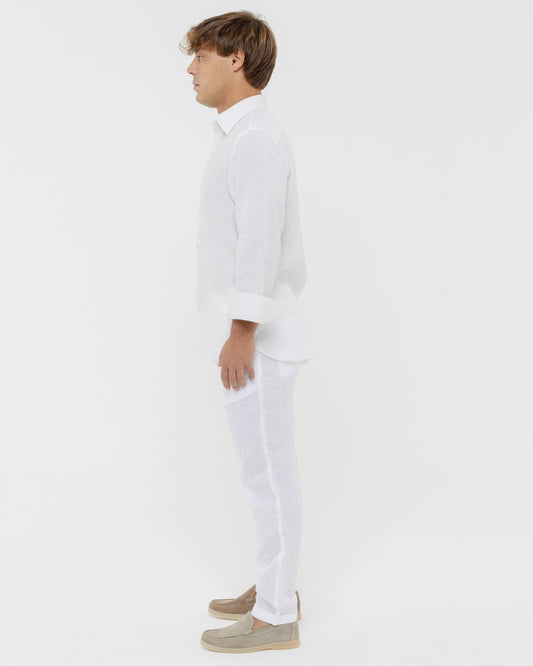 Pure White - 100% Linen Matching Set