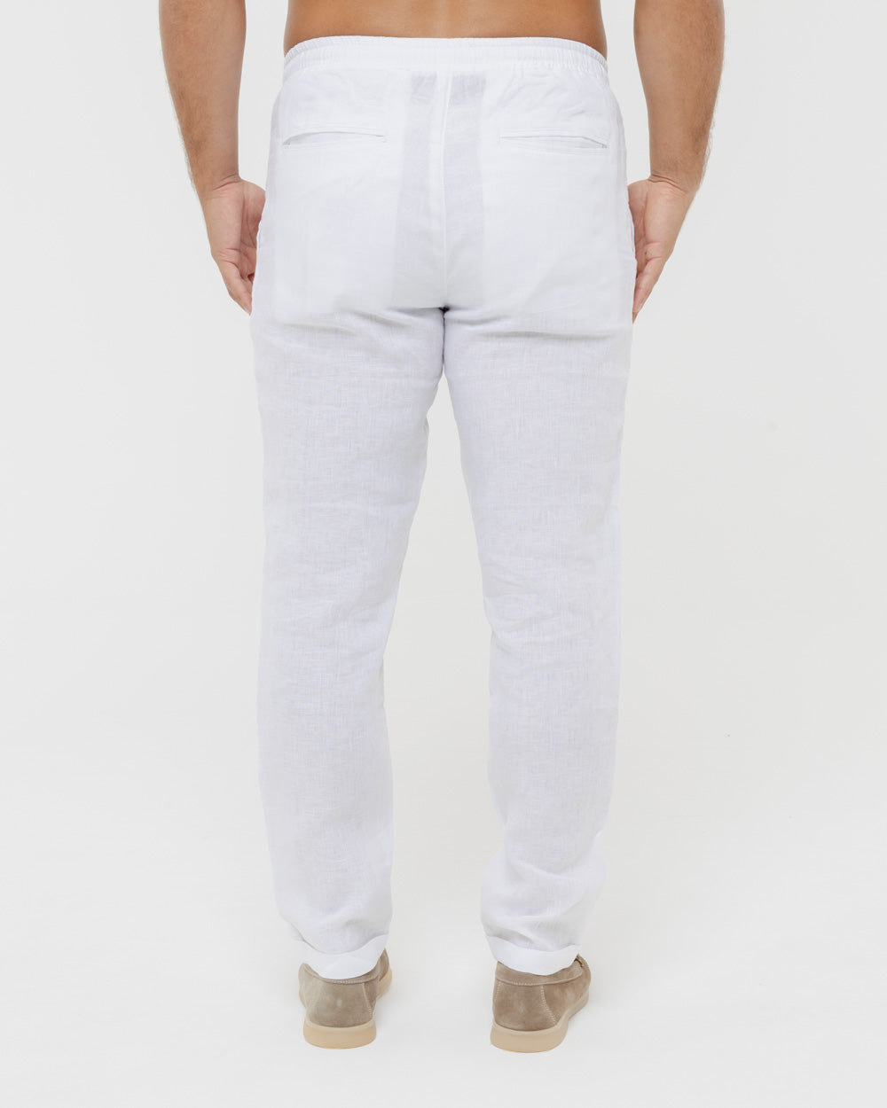 Pure White - 100% Linen Drawstring