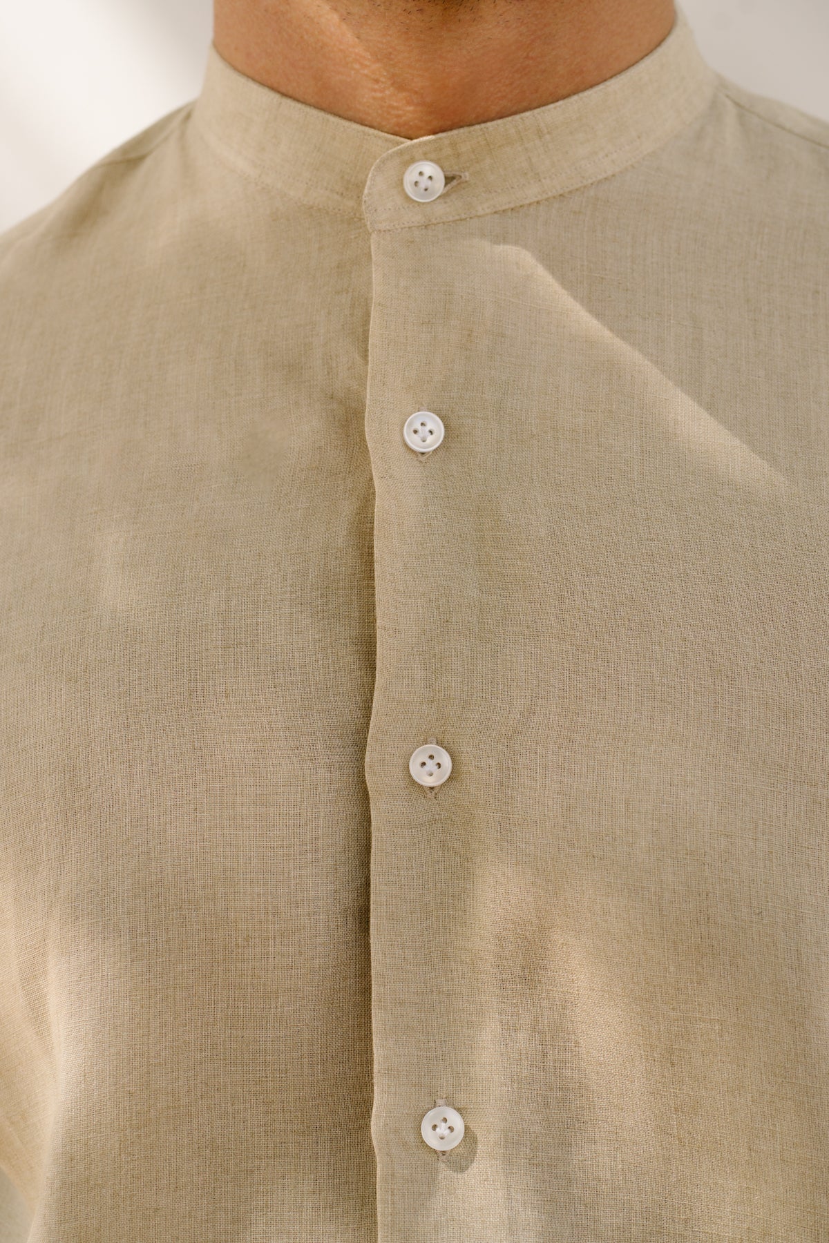 Sand Mandarin - 100% Linen Shirt
