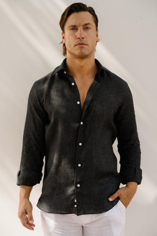 Shadow Black - 100% Linen Shirt