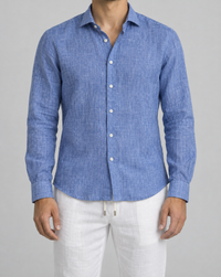 pescatore positano linen shirt, front view