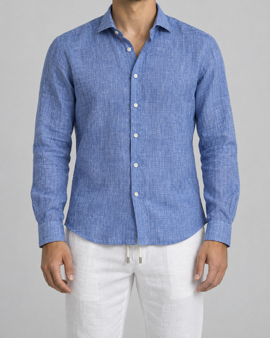 pescatore positano linen shirt, front view