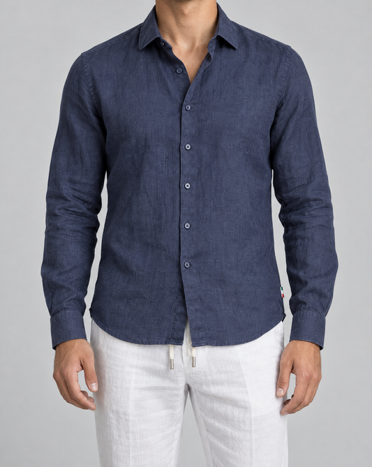 marina positano linen shirt, front view