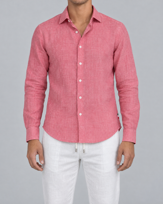 fragola positano linen shirt, front view
