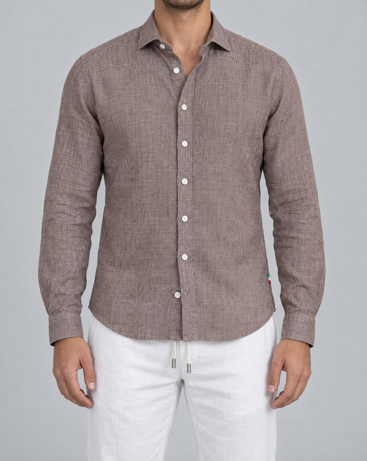 vesuvio positano linen shirt, front view