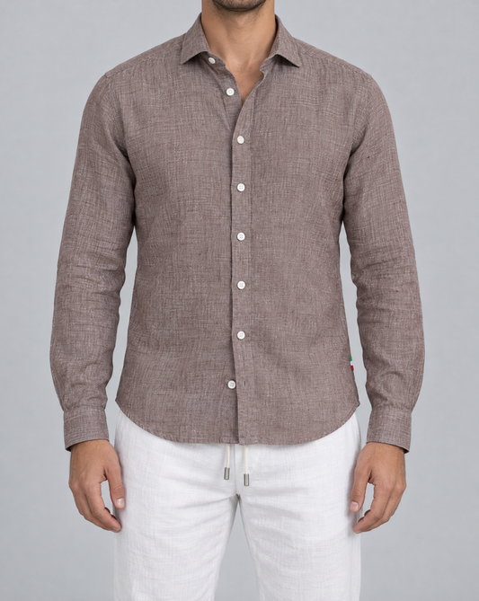 vesuvio positano linen shirt, front view